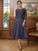 Jessica A-Line/Princess Chiffon Lace Scoop 3/4 Sleeves Tea-Length Mother of the Bride Dresses SJSP0020347