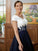 Madisyn A-Line/Princess Chiffon Applique V-neck Short Sleeves Tea-Length Mother of the Bride Dresses SJSP0020349
