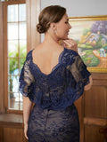 Zariah Sheath/Column Silk like Satin Lace V-neck Short Sleeves Floor-Length Mother of the Bride Dresses SJSP0020338