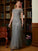 Urania A-Line/Princess Tulle Lace Scoop Short Sleeves Floor-Length Mother of the Bride Dresses SJSP0020310