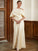 Raina Sheath/Column Charmeuse Ruched Off-the-Shoulder Short Sleeves Floor-Length Mother of the Bride Dresses SJSP0020309