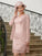 Evelin Sheath/Column Silk like Satin Lace V-neck Sleeveless Knee-Length Mother of the Bride Dresses SJSP0020369