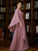 Sadie A-Line/Princess Chiffon Ruched V-neck 3/4 Sleeves Floor-Length Mother of the Bride Dresses SJSP0020251