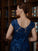 Bridget Sheath/Column Tulle Applique V-neck Short Sleeves Floor-Length Mother of the Bride Dresses SJSP0020241