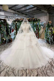 Ball Gown Wedding Dresses Scoop Aline Top Quality Appliques Tulle Beading