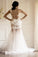Mermaid Scoop Wedding Dresses Tulle With Applique Sweep Train Detachable
