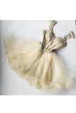 Homecoming Dresses Straps Tulle With Beading Short/Mini A Line