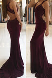 Spandex Straps Mermaid Prom Dresses With Applique Open Back