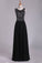Prom Dresses Scoop Beaded Bodice A Line Chiffon Lace Floor Length