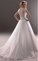 Simple White V-Neck Sleeveless Tulle Lace Beads Floor-Length Wedding Dress JS752