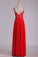 Prom Dresses A Line Spaghetti Straps Chiffon With Applique Floor Length