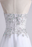 Sweetheart Homecoming Dresses A Line Short/Mini Beads & Sequins