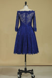 New Arrival Bateau 3/4 Length Sleeves A Line Lace Evening Dresses