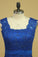 Sheath/Column Evening Dresses Off The Shoulder Lace With Ribbon Dark Royal Blue