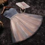 Cute grey/black Strapless Short Sleeveless Prom Dress Homecoming Dress Bridesmaid Dress JS958