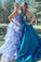 Evening Party Dresses A Line Lavender Long Prom Dresses with Cascading Ruffles