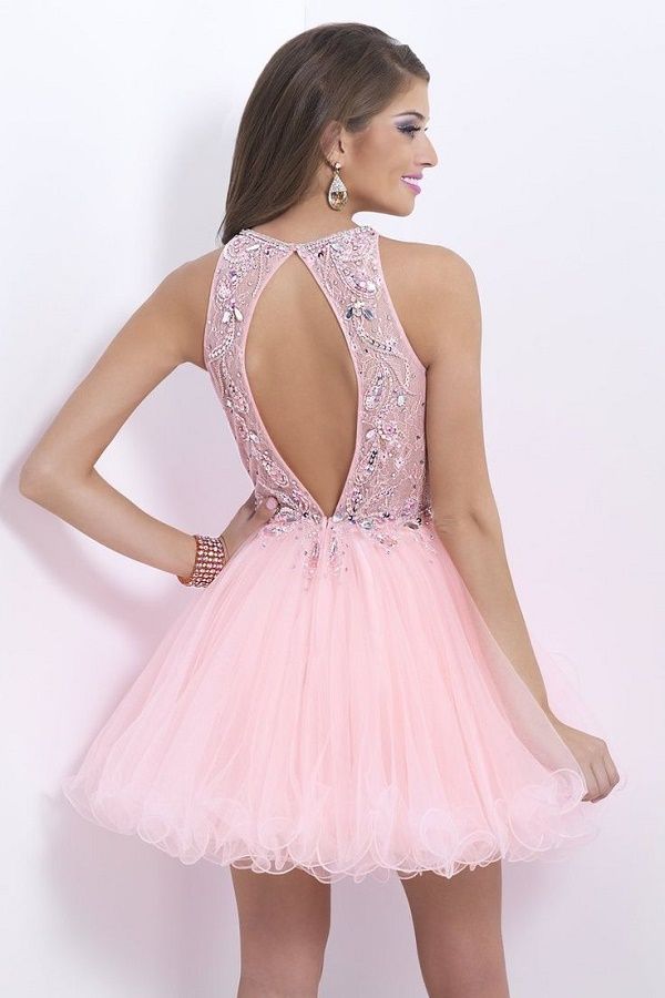 Blush Pink Short Prom Gown Sweet 16 Dress Homecoming Dresses JS900