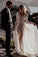 Sparkly V Neck Long Sleeves See Through Sequins Wedding Dresses