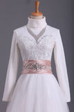 Muslim Wedding Dresses Sweetheart A Line With Applique And Beads Organza