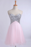 Homecoming Dresses A Line Sweetheart With Beads&Sequins Short/Mini