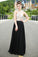 Classy A-line Scoop Chiffon Tulle Crystal Detailing Black Open Back Prom Dresses JS525