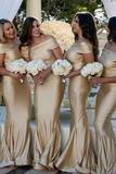 Off The Shoulder Long Elegant Wedding Party Dresses Bridesmaids Dresses