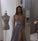 Sexy Spaghetti Straps A-Line Modest Lace Long V Neck High Slit Prom Dresses JS613