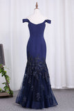 New Arrival Off The Shoulder Mermaid Tulle With Applique Evening Dresses
