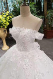 Special Offer Boat Neck Wedding Dresses Lace Up Boat Neck With Appliques And Rhinestones