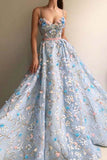 Gorgeous Fashion Long Spaghetti Straps Princess Prom Dresses Evening Dresses
