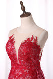 Prom Dresses Mermaid Scoop Lace With Applique Detachable