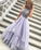 Charming A-Line High Neck Purple Beads Open Back Tulle Evening Dress Prom Dresses UK JS418