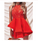 Beige Sheer Crochet Lace Panel Sleeveless Layered Skater Dress Cap Sleeve Prom Dresses JS870