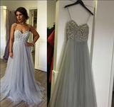 Elegant Spaghetti Straps Long Prom Dress Beautiful Prom Dresses Backless Evening Dresses JS845
