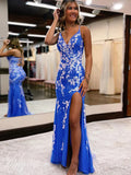 High Quality Long V Neck Mermaid Beautiful Prom Party Dresses