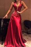 Straps Prom Dresses A Line Satin With Applique And Beads