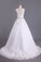 Bridal Dresses A Line V-Back Tulle Chapel Train V-Back Applique & Sash