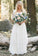 Bohemian Forest A Line V Neck Half Sleeves Sweetheart Lace Chiffon Wedding Dresses