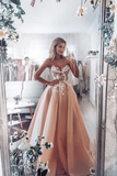 Sweetheart Tulle Prom Dress Appliques Evening Dress