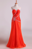 Sweetheart A Line Chiffon Evening Dresses With Beading