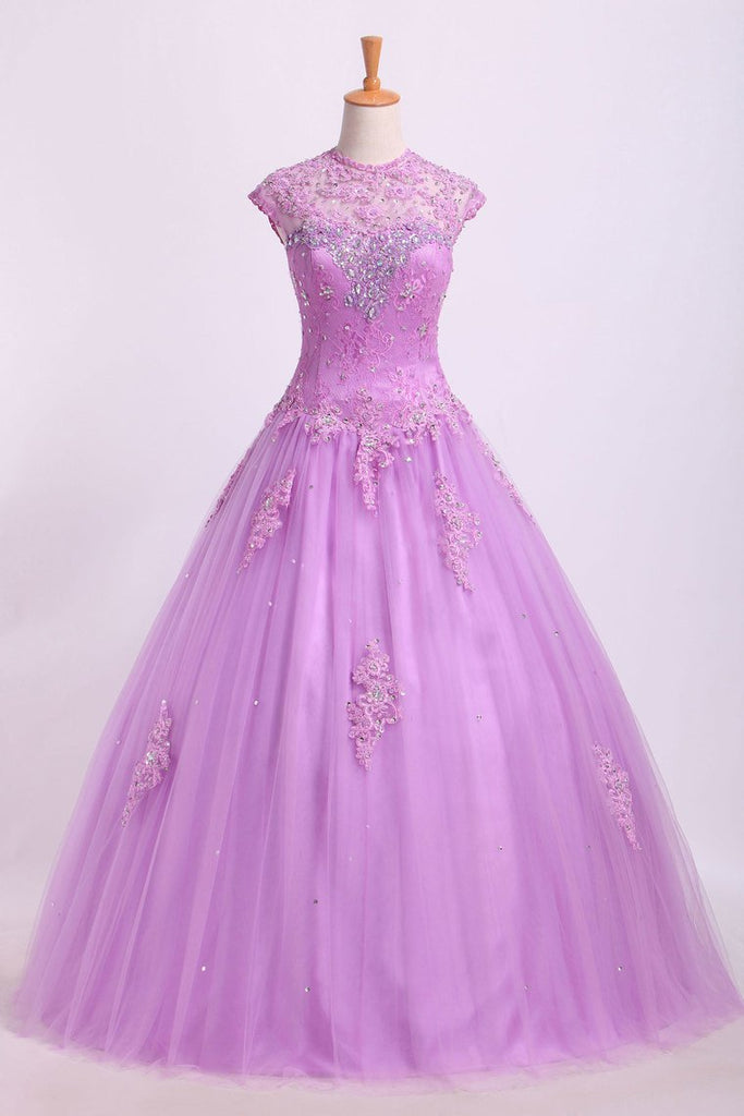 New Arrival Quinceanera Dresses Ball Gown Floor Length Tulle With Beadings&Applique