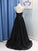 Sparkle Sequin Spaghetti Strap Black Long Prom Dresses With Slit Evening Dress