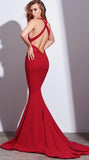 Sexy Red Mermaid Long Prom Dress Formal Evening Dress with Criss Criss Back JS731