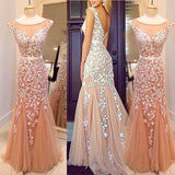 Lace Mermaid Long Prom Dress Long Prom Dress Blush Pink Prom Dresses