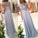 New Arrival Beaded Scoop Handmade Stones Long A-Line Chiffon Prom Dresses JS176