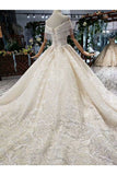 Ball Gown Wedding Dresses Off The Shoulder Top Quality Appliques Tulle Beading