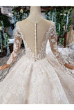 Ball Gown Wedding Dresses One Meter Train Scoop Top Quality Appliques Tulle