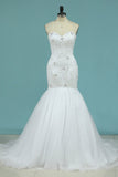 Full Beaded Bodice Wedding Dress Sweetheart With Tulle Skirt Lace Up