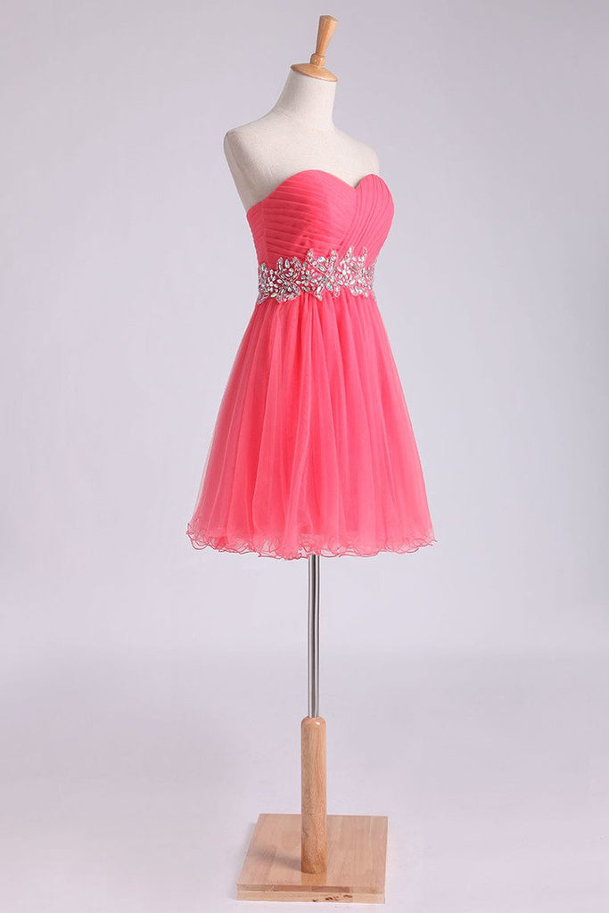 Homecoming Dress Sweetheart Pleated Bodice A Line Short/Mini Tulle