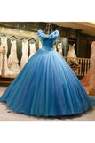 Off The Shoulder Ball Gown Tulle Quinceanera Dresses Sweep Train